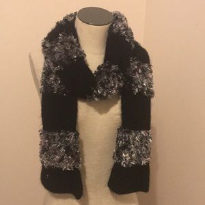 Handmade Block knit fluffy scarf warm winter scarf